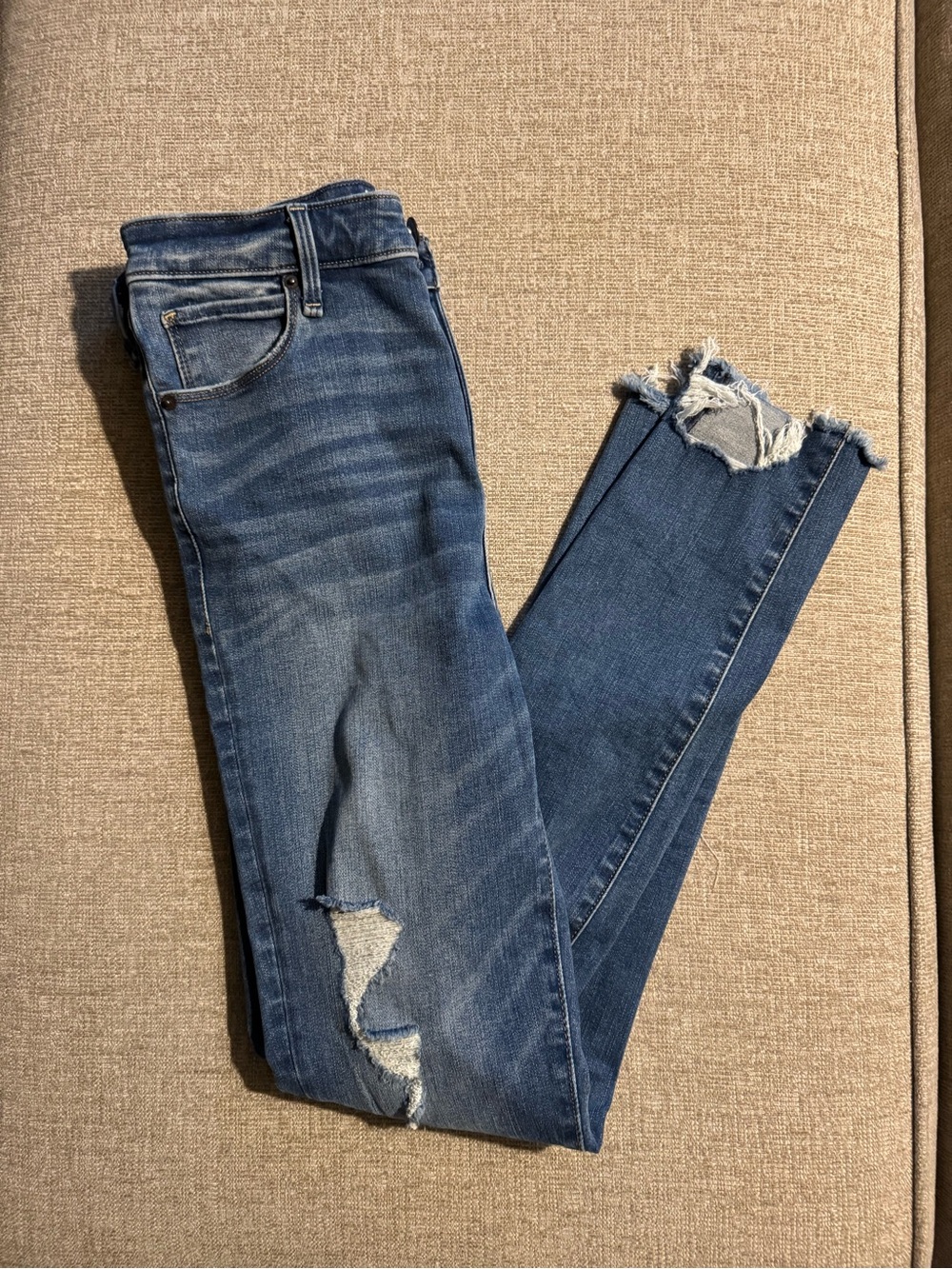 Abercrombie & Fitch Medium Blue Ripped Skinny Jeans